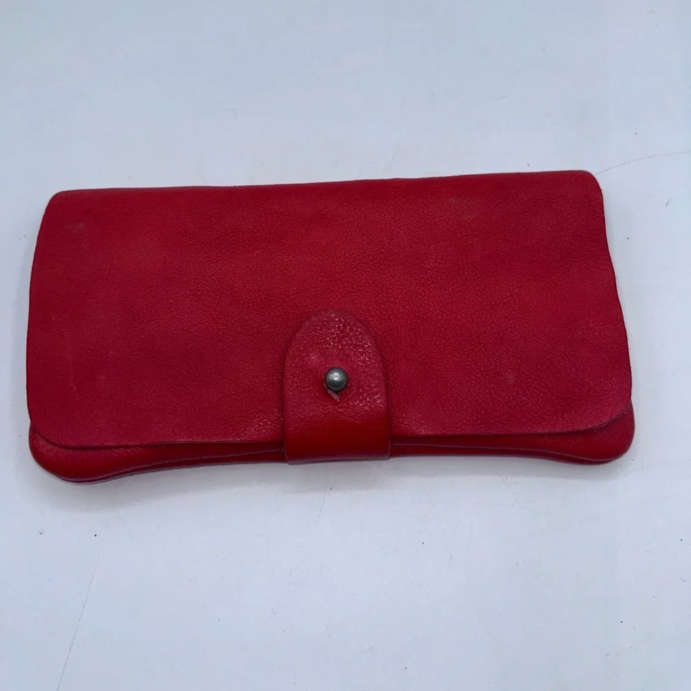 Free People Red Leather Wallet - Picture 1 of 9